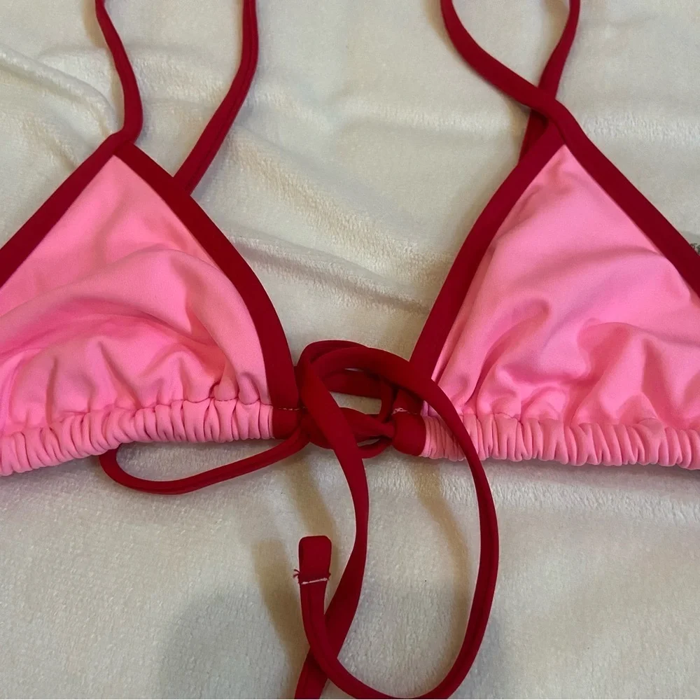 New! Frankie's Bikinis x PINK cape may rosemary bikini top 1526